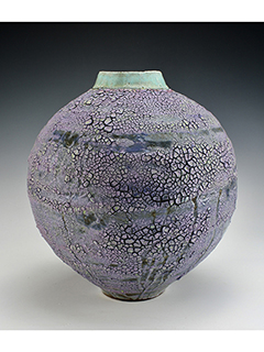 Purple Textured Vase by Daven Hee
