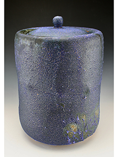 Blue Shino Textured Jar by Daven Hee