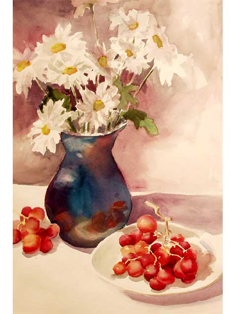 Daisy and Grapes by Helen Iaea