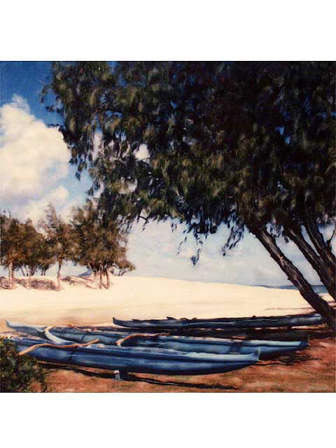 Kailua Blue Canoes by Marcia Duff