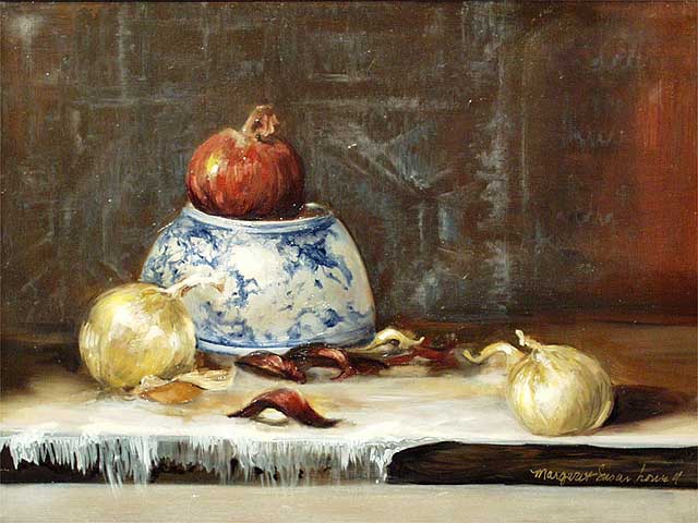 Onion & Blue Bowl by Margaret Susan Lowell