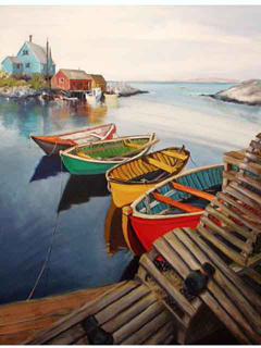 Lobster Boats by Wally White (1933-2018)