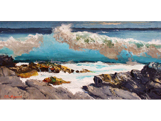 Seascape--Crashing Wave by Peter Hayward (1905-1993)