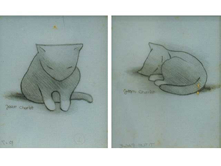 Seated Kitten & Sleeping Kitten by Jean Charlot (1898-1979)