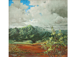 Plowed Cane Field & Waianaes by Louisa S. Cooper