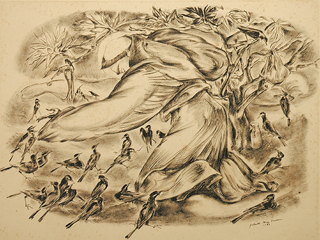 Francis of Asissi with Birds by Juliette May Fraser (1883-1983)