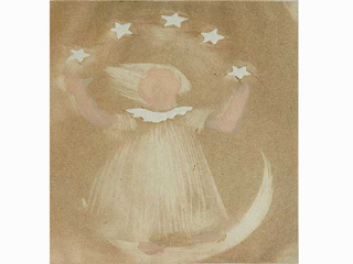 Girl Standing on Moon with Stars by Juliette May Fraser (1883-1983)