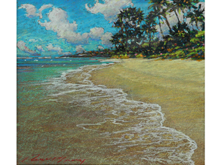 Kahala Beach Looking at Black Point by Russell Lowrey