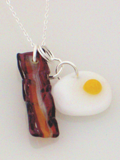 Bacon and Egg Pendant by Jessica Landau