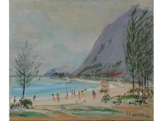 Untitled:  Waimanalo Beach by Sunao Hironaka (1903-1990)