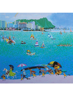 Raindrops On Waikiki by Rosalie Prussing (1924-2011)