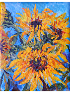 Autumn Sunflowers by Linda  V.G. Kelley