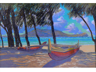 Kailua Canoe by Russell Lowrey Giclees