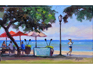 Waikiki Barefoot Cafe #1219 by Lynne Boyer