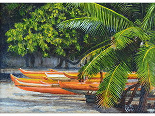 Canoes In Hale'iwa by Pati O'Neal