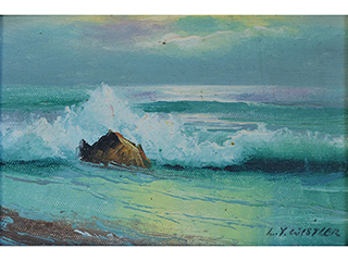 Untitled-Wave Crashing on Rocks by L. Y. Wistler