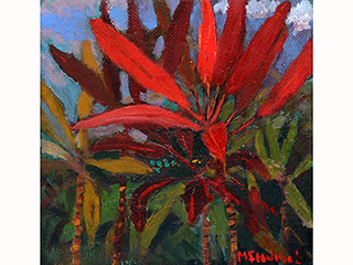 Red Ti Leaves by Anthony  Mendivil