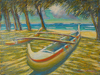 Canoe at Oceanside - Kailua by Russell Lowrey
