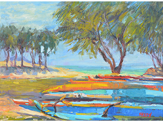 Kailua Canoes by Yvonne Manipon