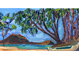 Canoe Awaits Ocean Feat by Charene Davis