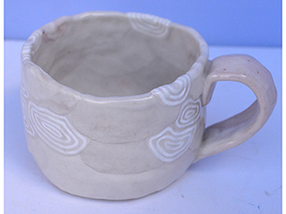 Pink Pinched Mug 2 by Joy Sanchez