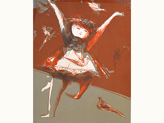 Girl with Bird by John  Young (1909-1997)