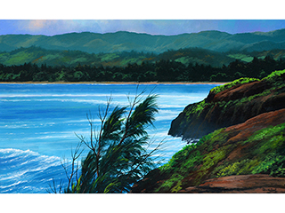 Windswept Shore Laie Point by Patrick Doell