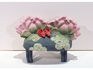 Sofa with slippers by Vicky Chock