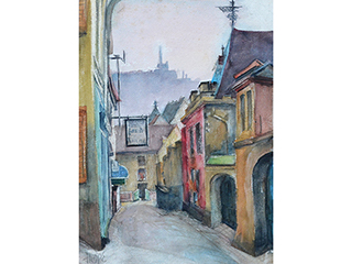 November, Rudingheim on the Rhine by Hope  Hayward (1908-2006)