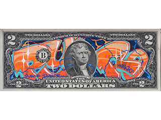 Untitled ($2 Bill) by PYRO