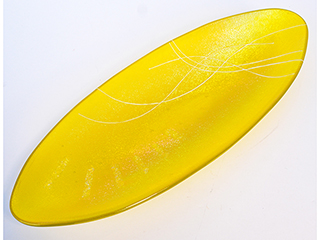Yellow Grid Dish by Bud Spindt