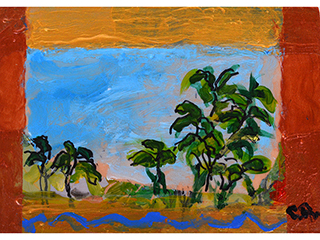 Ti Plants Thru Hilo Window by Carin Rapson