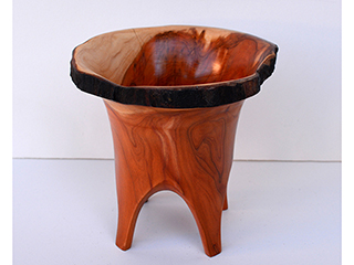 Cedar Bowl with 4 Legs by Eric  Le Buse