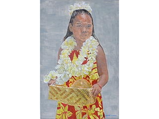 Girl with Basket by Nancy Vilhauer