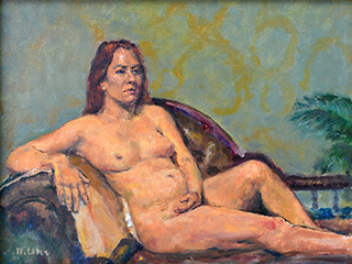 Reclining Nude by Burton  Uhr