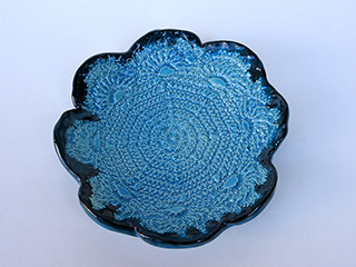 Blue Flower Plate by Ian Nash