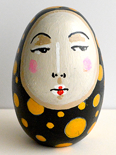 Kokeshi Egg #4 by Sandra Blazel