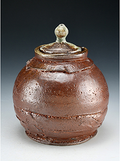 Soda Fired Red Jar by Daven Hee