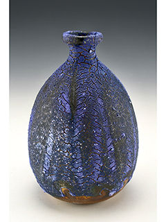 Blue Shino Bottle by Daven Hee