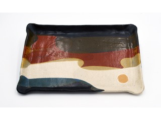 Untitled Rectangular Platter #1106 by Charles Higa (1933-2012)