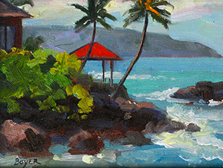 Red Gazebo & View I by Lynne Boyer