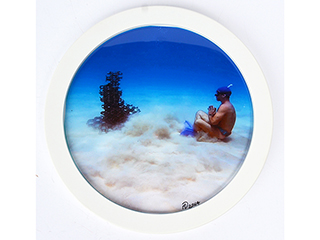 Meditating with my Buddha off Waikiki by Rae Douglass