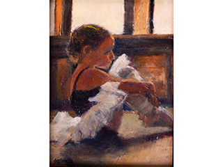 Child Ballerina Sitting by Fred  Salmon