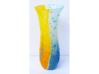 Yellow/Blue Vessel by Terry Savage