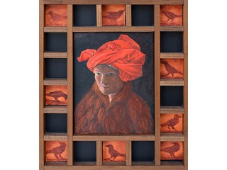 Self-Portrait in Red Turban by Alla Parsons