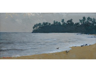 Beach Scene with Chickens by Peter  Hayward (1905-1993)