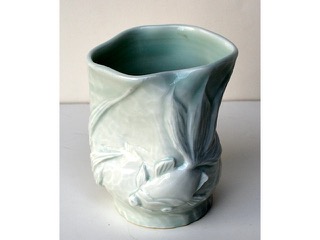 Cup Carved with Fish #1 by Constance Liu