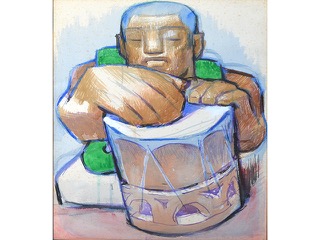 Hawaiian Drummer by Jean  Charlot (1898-1979)