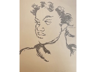 Woman with Lei looking Right by Madge  Tennent (1889-1972)