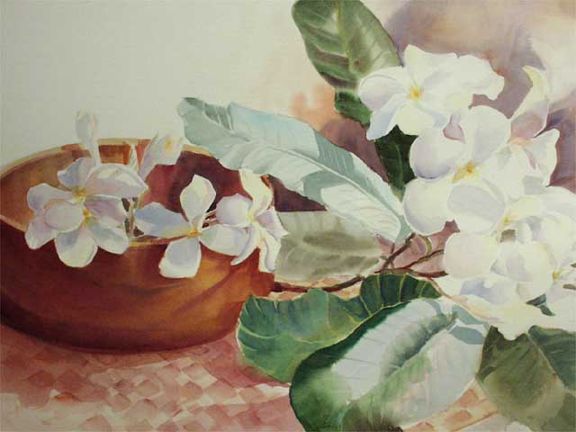 Plumeria with Koa by Helen Iaea